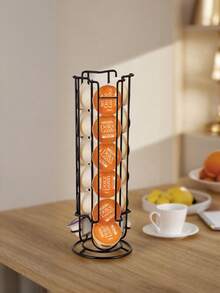 1pc Coffee Capsule Holder - Electroplated Display Storage Rack - Suitable For Office, Kitchen And Cafe Counter Storage - Multicolor - View 3