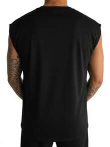 Áo tank top cổ tròn không tay tối giản cổ điển dành cho nam GRDR, phù hợp cho thể thao, tập luyện và mặc hàng ngày. - màu đen - Xem 2