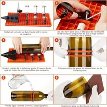 Kit Cortador de Botellas de Vidrio, Cortador de Vidrio para Botellas con base de empalme ajustable y deflector ajustable, Set Completo de Cortador de Botellas - 1 - Ver 6