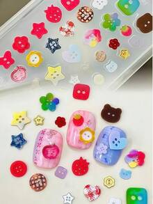 Transparent Nail Art Mold, Button & Key Silicone Mold - 無色 - 查看 16
