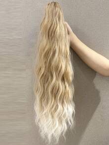 Claw Clip On Ponytail Extensions 24 Inch Long Water Wave Hair Heat Resistant Fiber Synthetic Hairpiece For Women Girls Party Daily Use - Multicolor - View 10