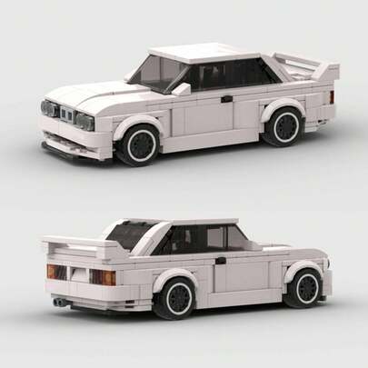 MIKEMENG Vitt/rosa/svart klassiskt byggklossset för vuxna, gör-det-själv-byggklossbil/sportbilsleksak, City Technology Champion Cup-serien, lämplig som present till pojkvän/make på alla hjärtans dag, födelsedag, Halloween, jul och för heminredning och samling