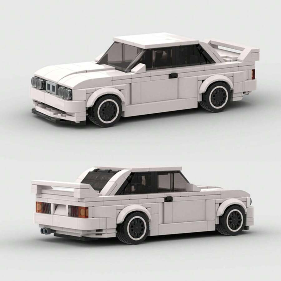 MIKEMENG White/Pink/Black Classic Adult Building Block Set, DIY Building Block Car/Sports Car Toy, City Technology Champion Cup Series, Suitable As A Gift For Boyfriend/Husband On Valentine's Day, Birthday, Halloween, Christmas, And For Home Decoration And Collection - Model - View 1