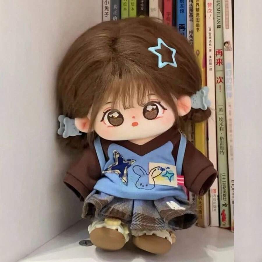 1件可愛棉花娃娃 超萌毛絨娃娃 20cm 正版 Xiao Yun 棉花娃娃（僅娃娃，不含衣物）內含骨架可擺造型拍照，生日禮物首選，送給好友的禮物