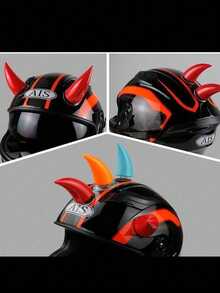 2 pièces Décoration de corne de casque moto créative, accessoires de décoration de casque à la mode, autocollants 3D de décoration de corne extérieure de voiture, utilisés pour les casques de moto, diverses décorations de fête, accessoires extérieurs de casque anti-collision/mignons/cool, accessoires extérieurs de voiture - Multicolore - Voir 2