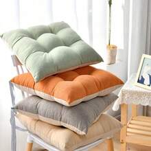 1件加厚亚麻坐垫，椅子垫，适用于办公室、学校，四季皆宜 - 彩色 - 查看 5