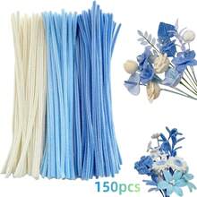 150/300/321 Pcs Pipe Cleaners, Pipe Cleaners Blue, 3colors, Pipe Cleaners Mixed Colors, Pipe Cleaners Craft Flower Kit, DIY Flower Bouquet Kit, Fabric Flower Bouquets Kit, DIY Flower Crafts Kits, Fluffy Pipe Cleaners Craft Supplies, Art And Craft Supplies, DIY Flower Kit For Wedding Mother's Day Gift, Holiday Decoration - 彩色 - 查看 15