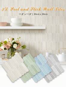 1/10/20PCS Fish Scale Matte Self-Adhesive PVC Wall Sticker, 11.8" X 11.8", Ultra-Thin And Ultra-Light 3D Wall Panel, Living Room Decorative Wall Sticker, Kitchen Backsplash, Tile Wall Sticker, Modern Decor Style, Home DIY Decoration - Multicolor - View 2