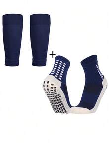 Youth Soccer Socks & Shin Guard Set, Children's Soccer Shin Sleeve Socks, Dot Adhesive Anti-Slip Soccer Sports Socks, Suitable For Youth Training, Outdoor, Wear-Resistant, Fit For 10-18 Years Old Boys And Girls - Multicolor - View 23