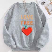 Loveisfree Print Hoodie - Long Sleeve, Knit Fabric, Relaxed Fit, Full Size, Fashionable Graphic Print, Perfect For Casual Outings And Daily Wear, Black White Red Grey Navy,Fall Hoodies,Men's Fall Clothes,Street Wear,Halloween,Mens Hoodies,Y2k Clothes,Jesus Hoodie,Thanksgiving Day,Nightmare Before Christmas,Christmas - 灰色 - 查看 3