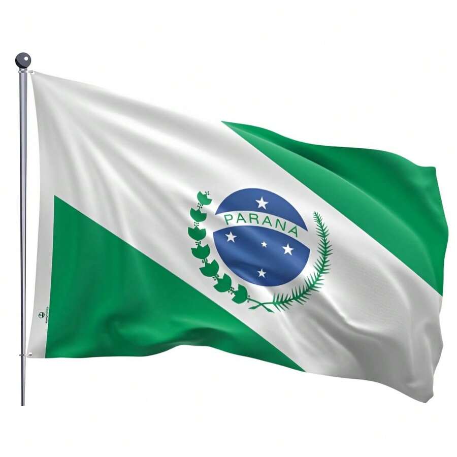 Bandeira do Estado do Paraná Dupla Face Estampada Tamanho 70x100cm - Multicolorido - Visão 1