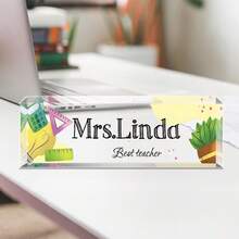 Customized Teacher Pencil Sign41styles, Teacher Gifts, Teacher Appreciation Gift, Teacher Desk Name Plate, Personalized Gift For Teacher, Teacher Name Sign,[Custom Acrylic Desk Nameplate] High Gloss Custom Acrylic Desk Nameplate - Multicolor - View 50