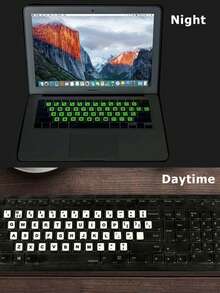 Leuchtaufkleber Nachtlicht Tastatur Aufkleber für Laptop, Desktop-Computer, Tastaturmembran, mehrsprachig, staubdicht, Tastaturschutzfolie - Universelle Version - Übersicht 4