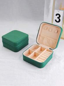 1个便携式旅行珠宝收纳盒,PU皮革珠宝整理盒带镜子,化妆品收纳盒,小型珠宝盒,女士礼品珠宝盒,迷你珠宝盒,戒指、项链、耳环收纳盒,珠宝收纳整理盒,旅行配件收纳盒,旅行必备品,送给女孩的礼物,节日礼物,圣诞礼物,情人节礼物。 - 彩色 - 查看 20