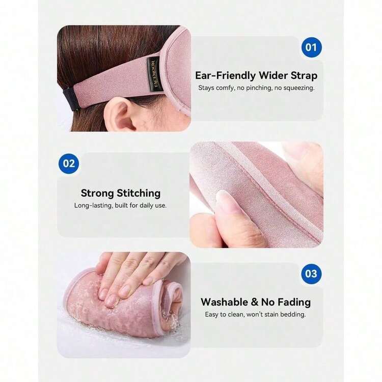 3D Weighted Sleep Women:% Light Blocking - Night Shift Nurse Essentials, Road Trip Travel & Long Flight, College Dorm Essentials Girls - Lash-Friendly, Zero Eye Pressure, Pink - 多色 19 - 查看 5
