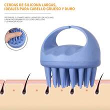 Este exfoliante de cuero cabelludo de doble uso, elaborado a partir de paja de trigo, es un cepillo de champú y un peine de masaje que limpia la grasa del cuero cabelludo y elimina la grasa del cuero cabelludo. - Verde - Ver 5