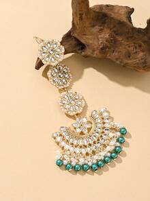 精美水滴形水晶镶嵌头链/仿珍珠流苏吊坠额链/新娘头饰/发箍/婚礼珠宝配饰，准新娘，女士发饰