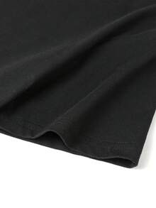 1 chiếc áo thun polo tay ngắn in họa tiết thường ngày cho bé trai tuổi teen, áo mùa hè cho học sinh. - màu đen - Xem 6