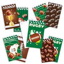 littkeef cliaet 8 Pcs Rugby Balls Tall Spiral Memo Pad 128 Sheets Rugby Balls Pocket Notebooks 4x2.4 inches Small Spiral Memo Pads Pocket Notebook for Office School Memo Tactical Steno Pads - como en la foto - Ver 1