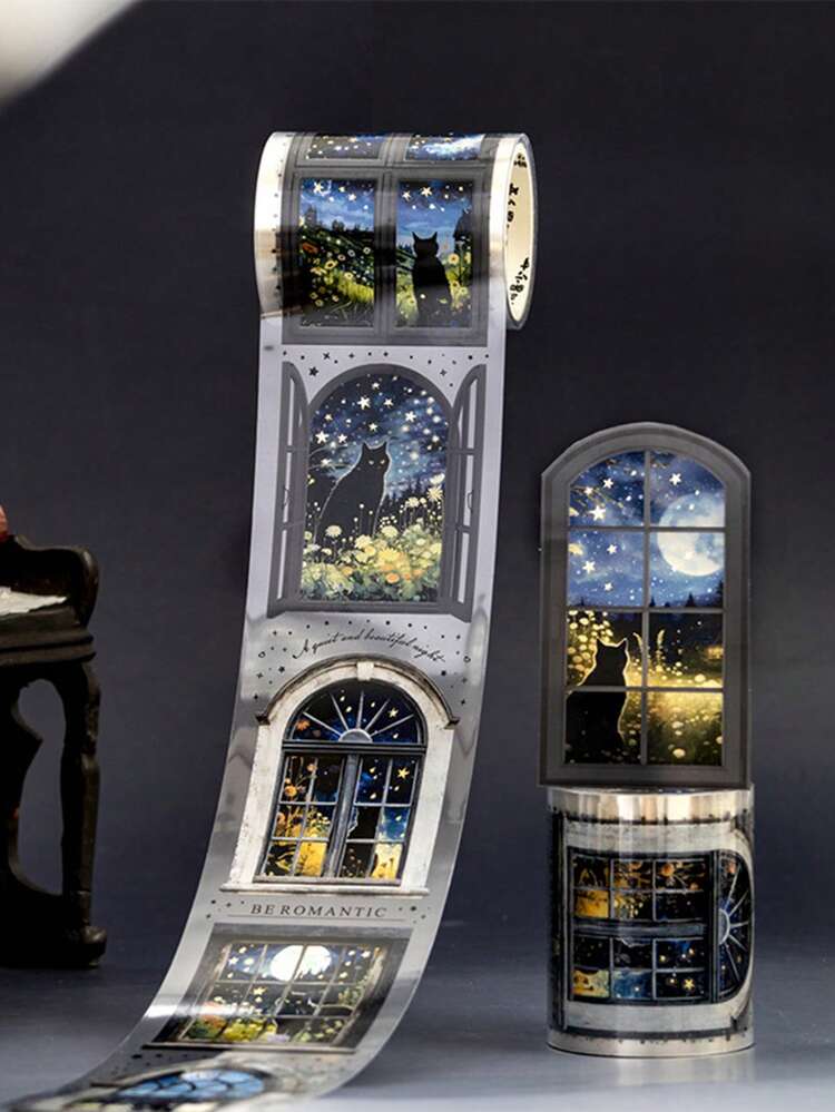 لفة واحدة من ملصقات الليل المظلم لكتيب المناظر الطبيعية المصغرة، ملصقات مناسبة للمناظر الطبيعية المصغرة والأغراض الشخصية كالحقائب والكمبيوتر والأكواب والهواتف والأثاث والجدران والخوذات والأبواب والأسرة والأدوات الموسيقية والفصول الدراسية والأجهزة المحمولة والدراجات النارية والمستلزمات المدرسية والإكسسوارات المعلمين - متعدد الألوان - مشاهدة 10