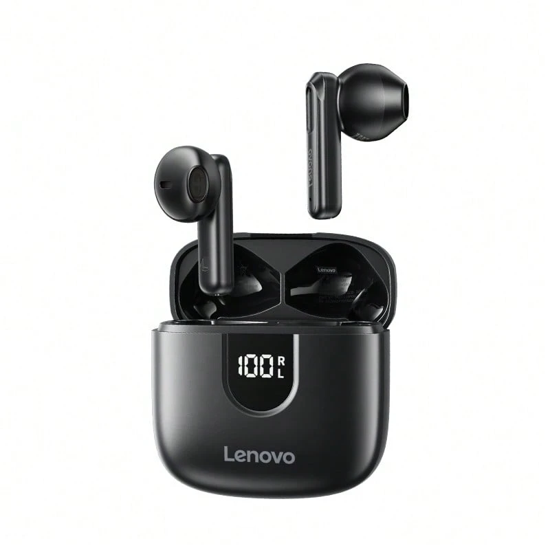 Auriculares inalámbricos Bluetooth Lenovo EA120 negros con sonido panorámico de 360°, escucha estéreo, V5.4, conexión flash, Bluetooth, batería de larga duración, embalaje chino. - Negro - Ver 1