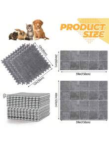 12件套互锁羊毛毯垫，小型动物防水睡垫套装，适用于兔子、仓鼠、猫、狗、豚鼠等宠物 - 彩色 - 查看 4