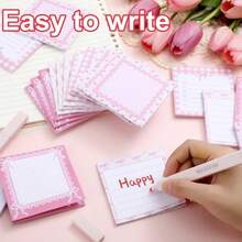 4pcs Cute Bow Sticky Notes, Pink, Adorable Bow Pattern, Can Be Used As Memo Pad, Notebook, Christmas Note, Desktop Accessory, Fun Notes. - Multicolor - View 5
