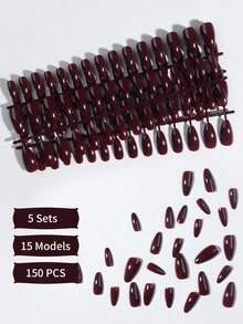 150 miếng dán móng tay hình hạnh nhân màu đỏ rượu vang bóng, chất liệu acrylic, vừa khít hoàn hảo, bộ sản phẩm bao gồm: 1 hộp gel dẻo và 1 dũa móng tay. Miếng dán móng tay màu đỏ rượu vang sẽ làm cho đầu ngón tay của bạn sáng bóng và rất phù hợp cho các bữa tiệc, khiêu vũ và sử dụng hàng ngày. Dụng cụ làm móng - Màu Đỏ Sâu - Xem 3