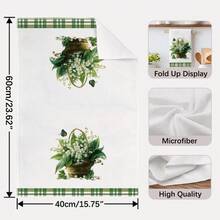 MEMNUN 2条春绿色百合花篮自行车印花厨房毛巾，15.75*23.62英寸（40*60厘米），超柔软吸水超细纤维洗碗布、手巾、厨房装饰、烹饪烘焙茶巾、厨房配件，可机洗，适用于餐厅、厨房、节日装饰和礼品，四季皆宜。 - 彩色 - 查看 3