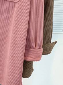 YUXIN Winter & Autumn Must - Have! Loose Corduroy Women's Shirt Jacket, Practical Double - Pocket Design, Perfect For Layering, Fits Daily Commute/Shopping & More Occasions Summer - Hot Pink - View 8