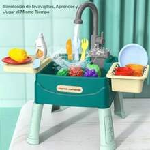 Tucorresi Cocina de Juguete de 23 Piezas Juego de Fregadero de Cocina con Sistema Automatico de Agua Corriente Juego de Cocina de Juguete Juguetes Educativos Regalos Mayores de 3 AñosConveniente y duradero, para niños - Multicolor - Ver 8