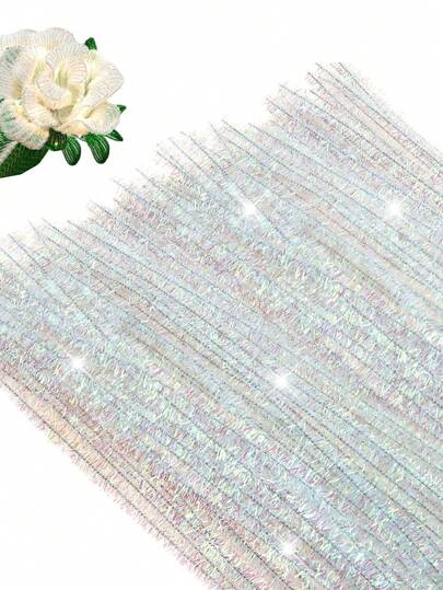 50/100/200pcs Glitter Pipe Cleaners, Pipe Cleaner Craft Set, DIY Pipe Cleaners, Mixed Color Pipe Cleaners, Multi-Color Chenille Stems, Colorful Pipe Cleaners, Pipe Cleaner Craft Supplies, Colored Chenille Stem Pipe Cleaners, Metal Wire Twist Sticks, Springs, DIY Craft Education Handmade, DIY Craft Decorations, Suitable For Creative Handmade DIY Art Projects