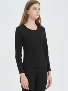 2 Packs New Arrival Women's High Elastic Thermal Set, Seamless Slim Fit Underwear - Black - View 7