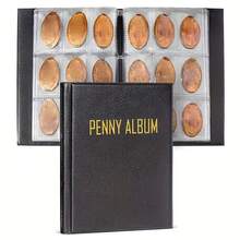 1 Heavy Duty PVC Coin And Stamp Album Binder With 108 Pockets - Graduated Cover With Label Pages For Collecting Currency, Medals, Tokens - Durable Coin Collection Organizer - màu đen - Xem 2