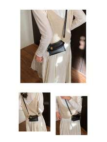 Kids Metal Buckle Design Fashionable Versatile Crossbody Bag