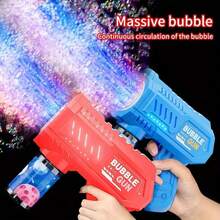 LED Bubble Gun - Perfect For Outdoor Parties, Weddings, Beach And Pool Fun - Ideal Halloween, Christmas, Birthday Gift - Liquid And Batteries Not Included - 深藍色 - 查看 1