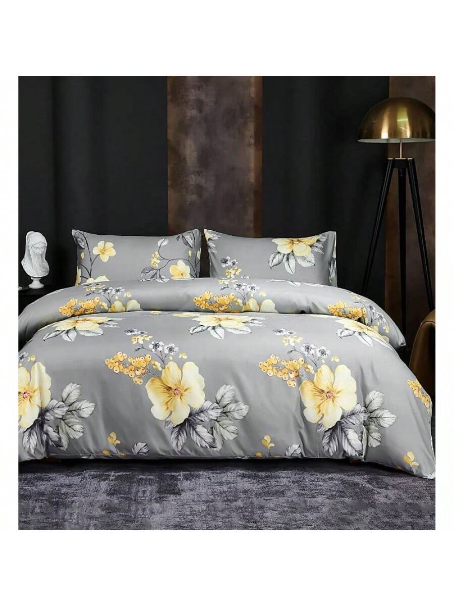 Kit de impresión de fundas nórdicas GB color gris con diseño floral de alta durabilidad de 260cm*220cm