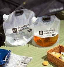 Paquete de 4 bolsas plegables para contenedores de agua de 1.3 galón\/5 litros, resistente con asas de transporte, caminatas, viajes, emergencias meteorológicas y más, bolsa de agua plegable - Bolsa de agua de 26 galones y 10 litros - Ver 5