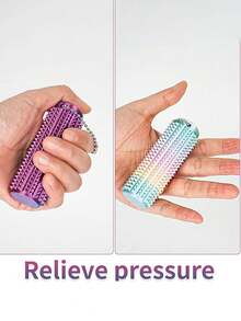 Adult Stress Relief Toy, Portable 3D Printed Breathable Keychain Pendant, 3D Printed Gradient Color Massage Roller, Used For Stress Relief, Tactile Sensory Tool, With Textured Bumps And Ventilation Holes, Modular Design, Helps Muscle Relaxation And Stress Relief, Perfect Gift For Stress Relief And Sensory Relaxation, Also A Unique Gift For Friends - Multicolor - View 3