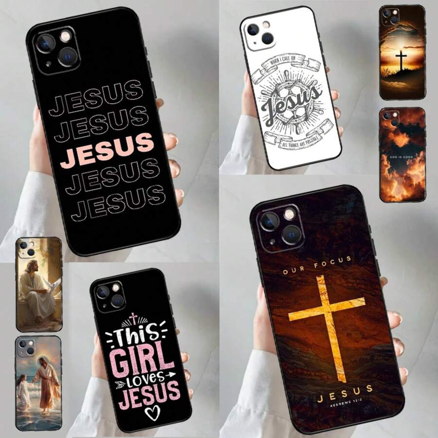 Funda Cristiana de Jesús compatible con Samsung Galaxy A54 A34 A14 A36 A56 A06 A13 A53 A32 A12 A22 A52 A35 A17 A16 A55 A15, funda compatible con 17, funda 17 Pro, funda 17 Pro Max - 15518 - Ver 1