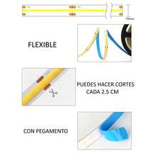 LUCASA Tira Led Cob 5m 480 Leds 3528 Interior 12v LUZCASA - luz blanca cálida - Ver 3