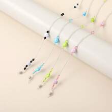 1pc Pearl Beaded Fashion Glasses Chain Necklace Strap Holder - Multicolor - View 7