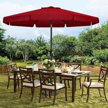 Valance Patio Umbrella For Outdoor Table Market -8 Ribs (11ft,Burgundy),11FT,Burgundy - Burgundy - View 3