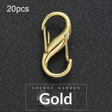 20个可调节S形金属扣，带双环和小金属夹，迷你欧米茄扣，双头双挂弹簧钥匙扣包钩，弹簧夹 - 多功能延长带配件，可定制 - ，易于使用 - 彩色 - 查看 12