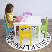ASDTot Tutors TC715 Table and 4-Chair Set Primary Wood - Pastel - Ver 6