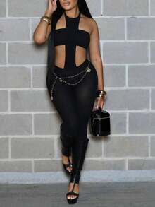 Summer Going Out Jumpsuits For Woman Date Night Women Outfit Sleeveless Backless Y2K Jumpsuits Rave Outfits Festival - Black - View 7