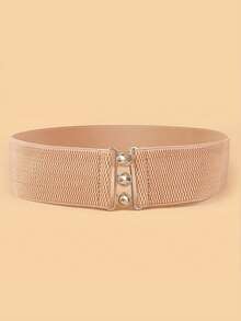 1/3pcs Metal Buckle Elastic Waist Belt, Waist Cincher For Dress - Multicolor - View 12