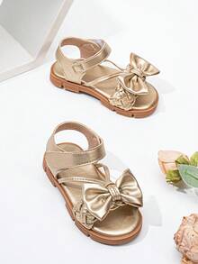 1 Pair Fashion Toddler Girls' Flat Sandals, Comfortable Soft Bottom Children Sandals - Gold - View 2
