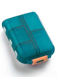 1 pièce Boîte à pilules de voyage pliable portable avec 10 compartiments, boîte de rangement compacte pour médicaments, bijoux, accessoires, convient pour le sac de voyage ou l'utilisation dans la poche - Multicolore - Voir 16