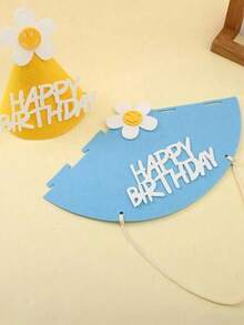 Floral Foldable Birthday Hat - Ins Style Photography Prop For Parties, Cake Decorations And Scene Decorations - Multicolor - View 6